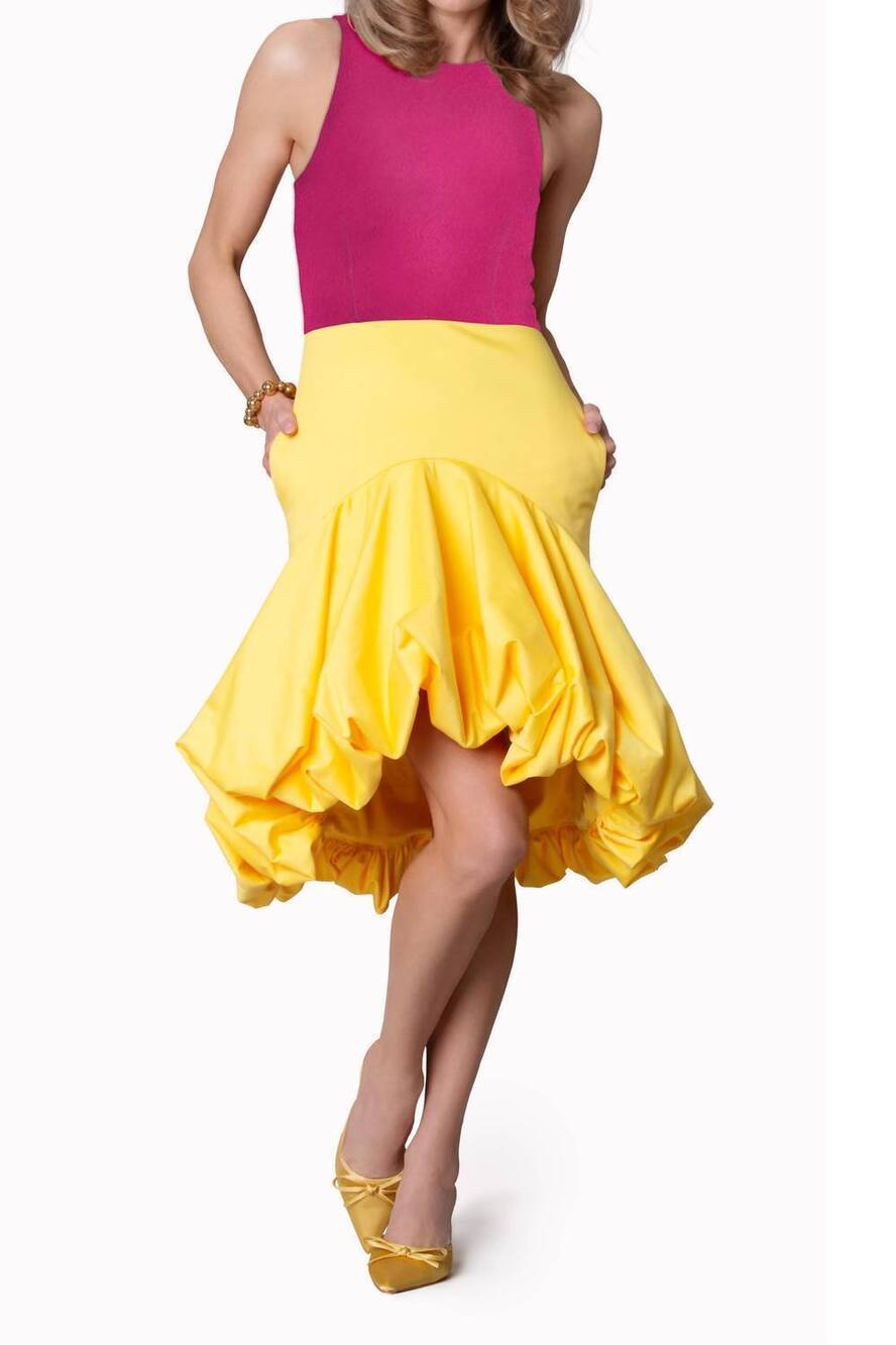 NEW NATANYA FRIEDKA brynn relaxed halter neck dress in lemonade